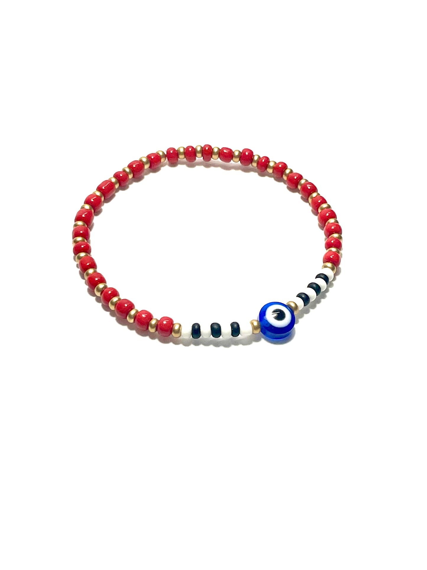 Ribbed Evil Eye Bracelets