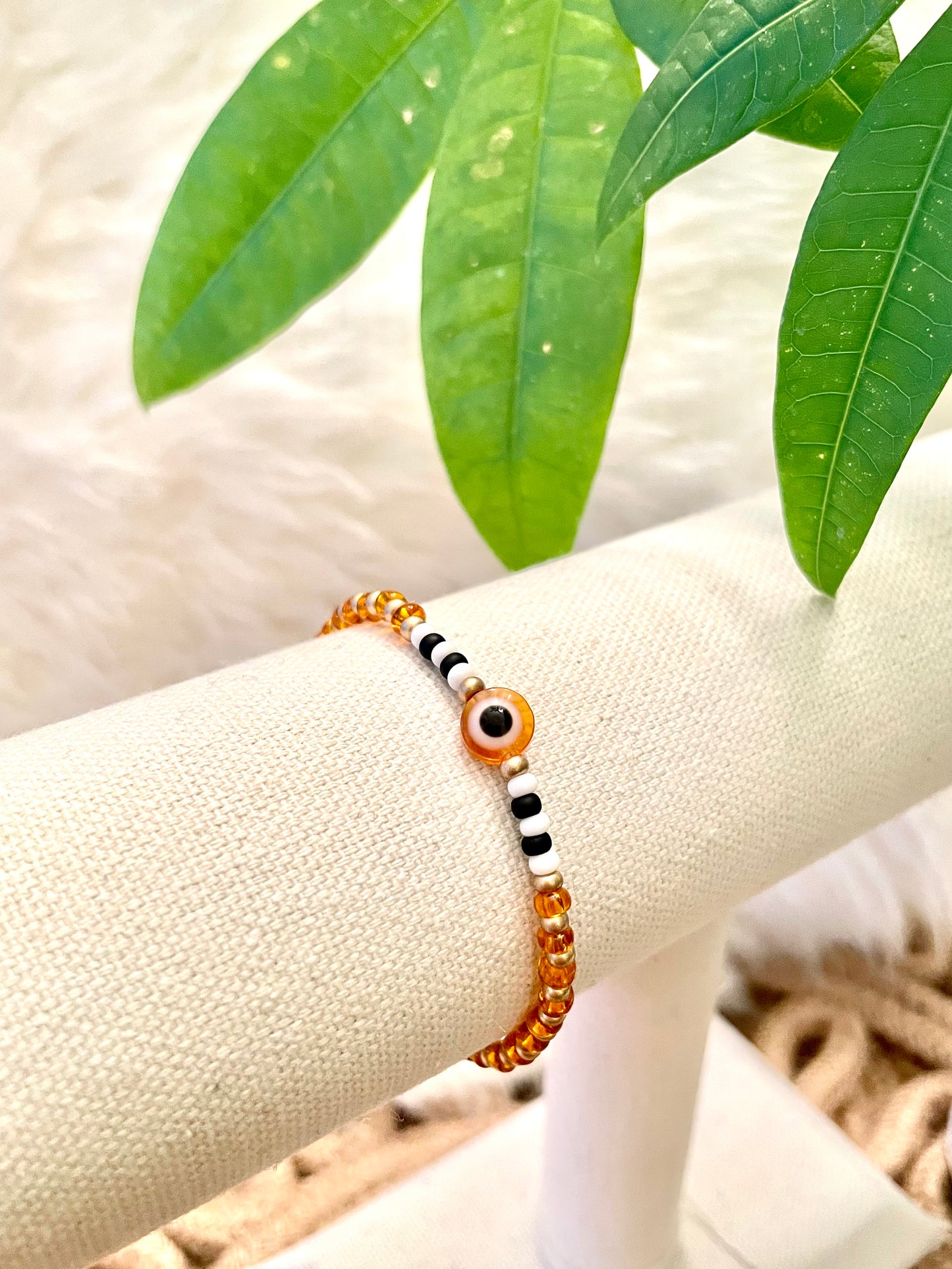 Ribbed Evil Eye Bracelets