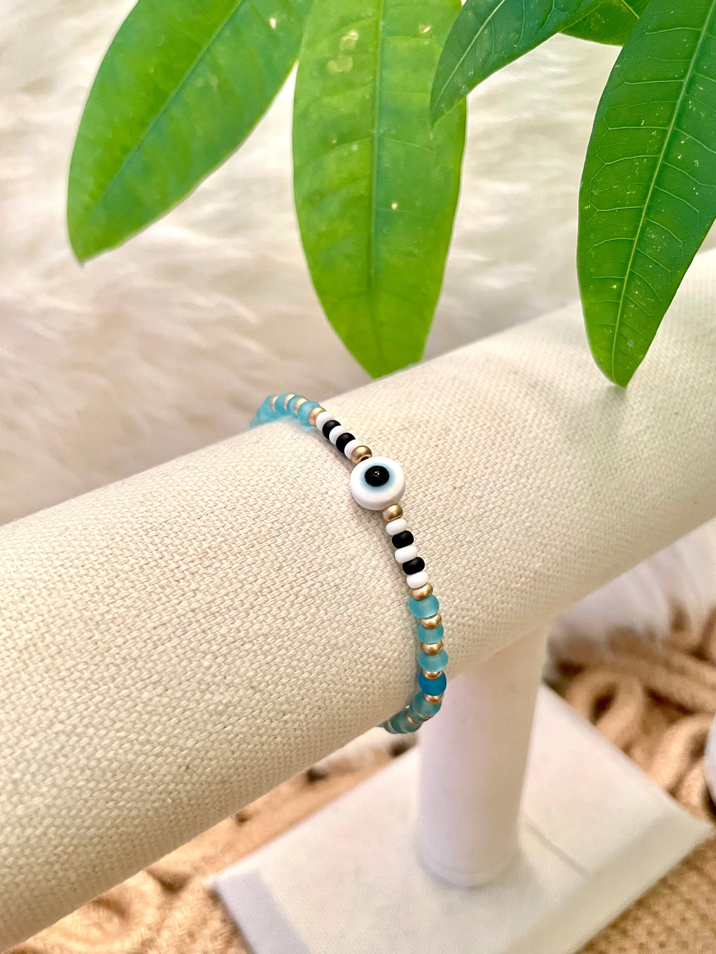 Ribbed Evil Eye Bracelets